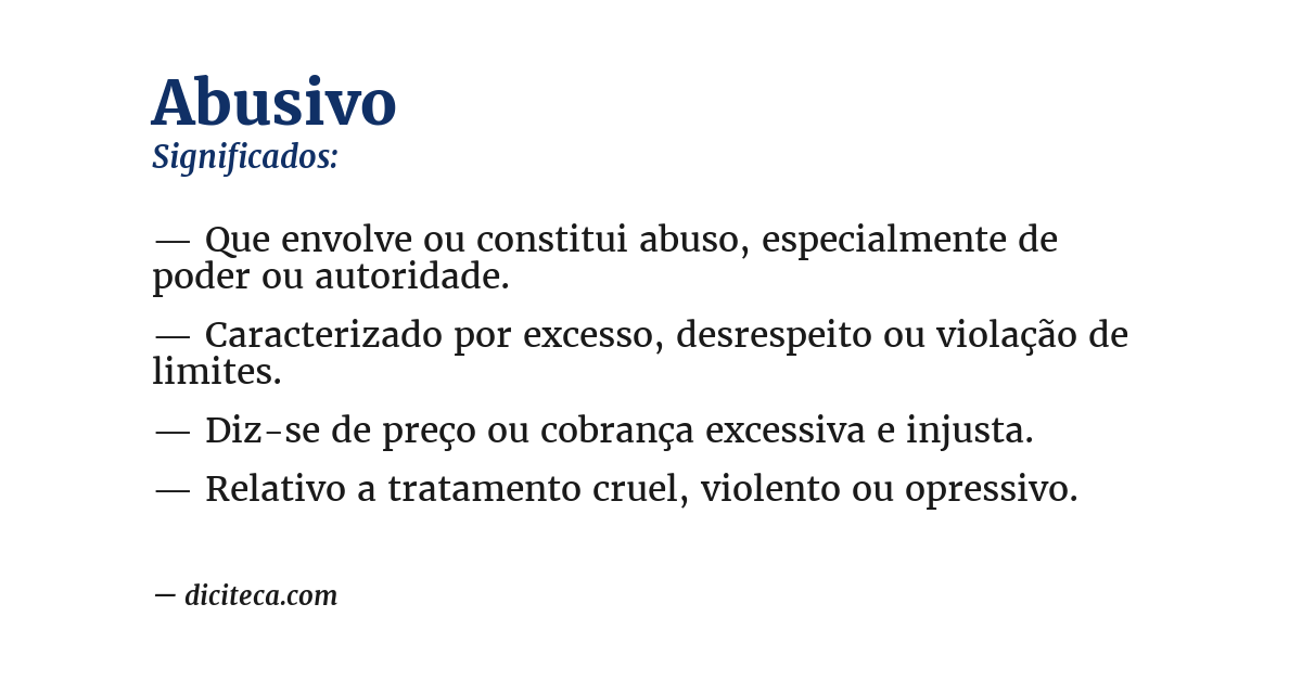 Significado de abusivo