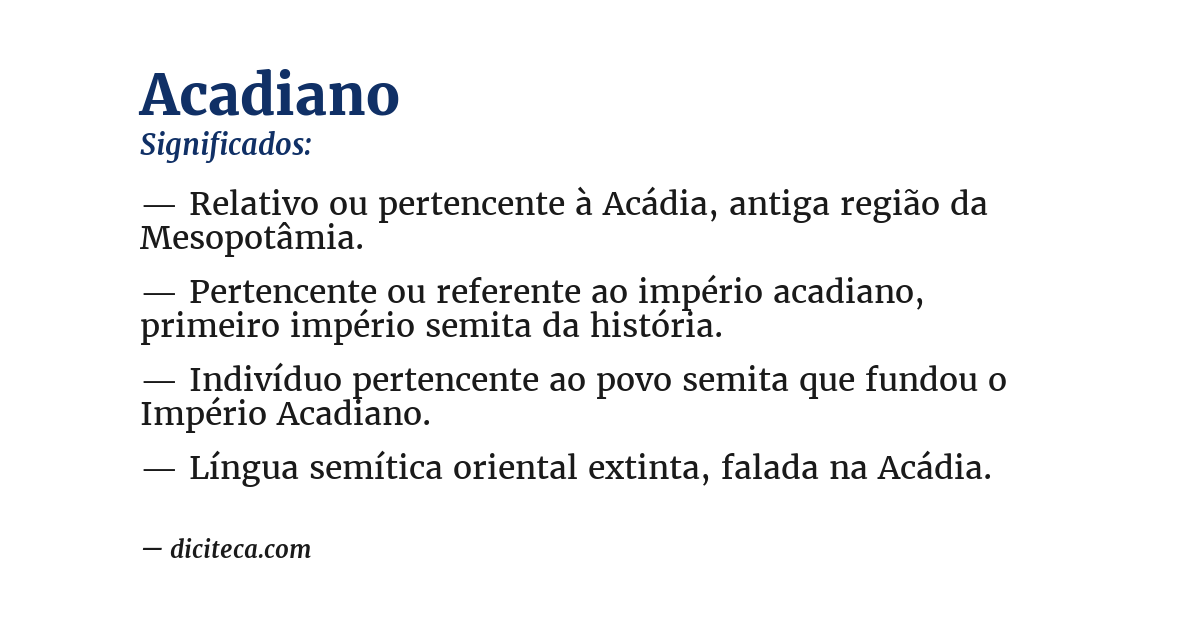 Significado de acadiano