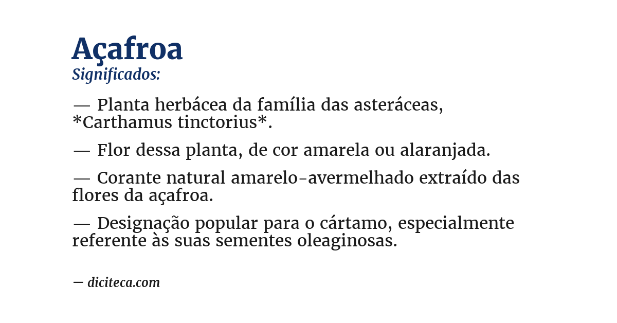 Significado de açafroa