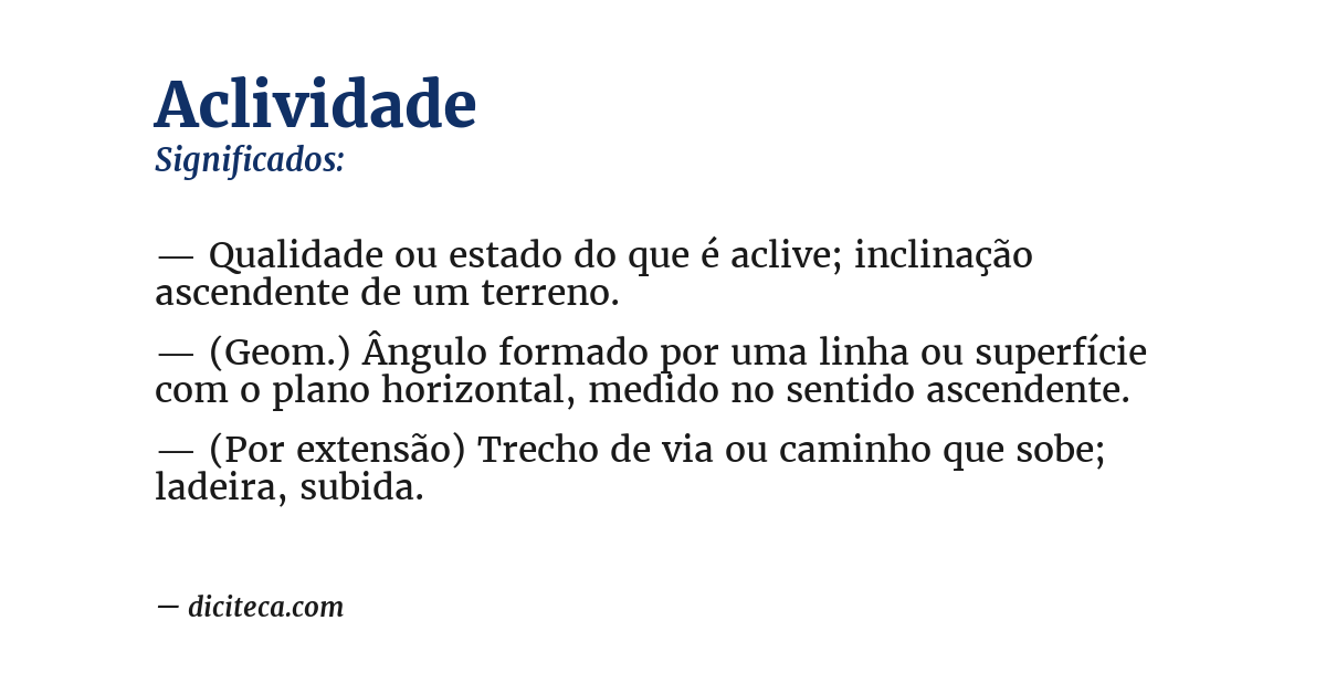 Significado de aclividade