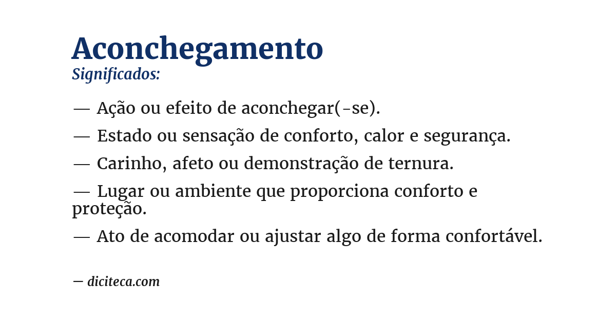 Significado de aconchegamento