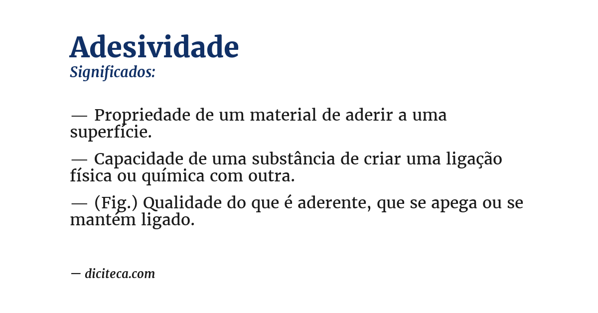 Significado de adesividade