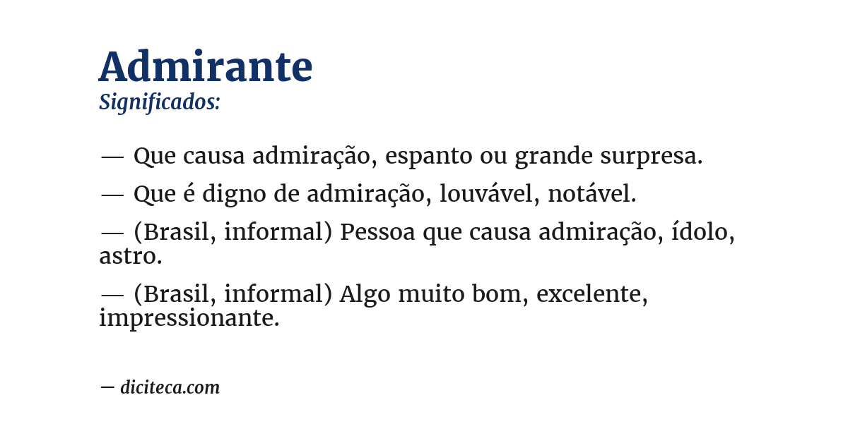 Significado de admirante