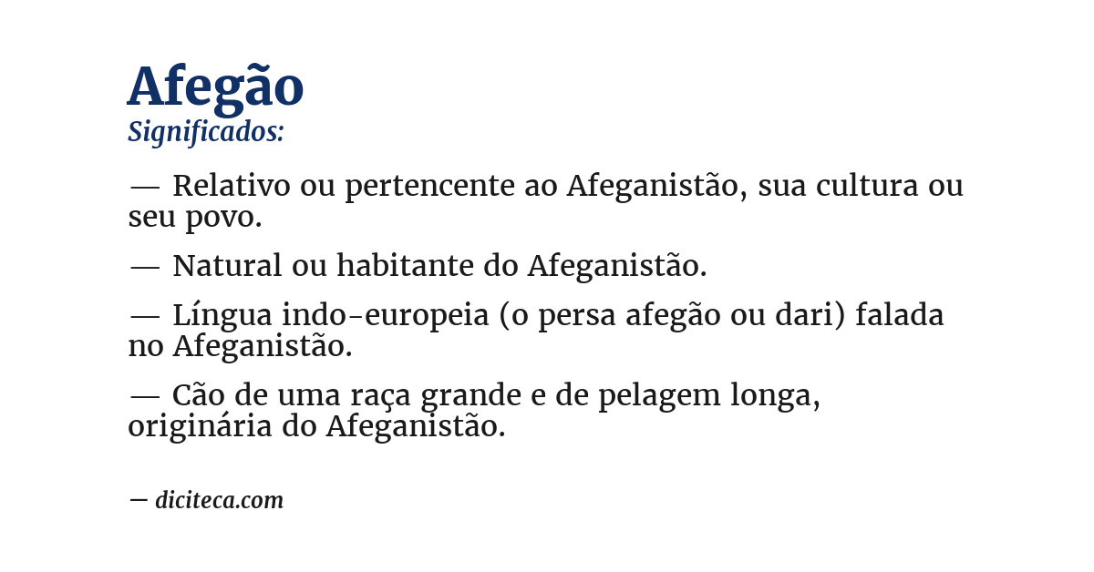 Significado de afegão