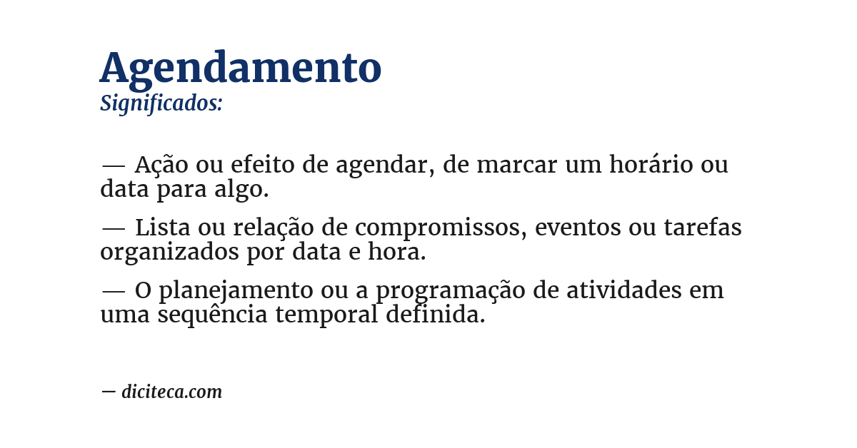 Significado de agendamento