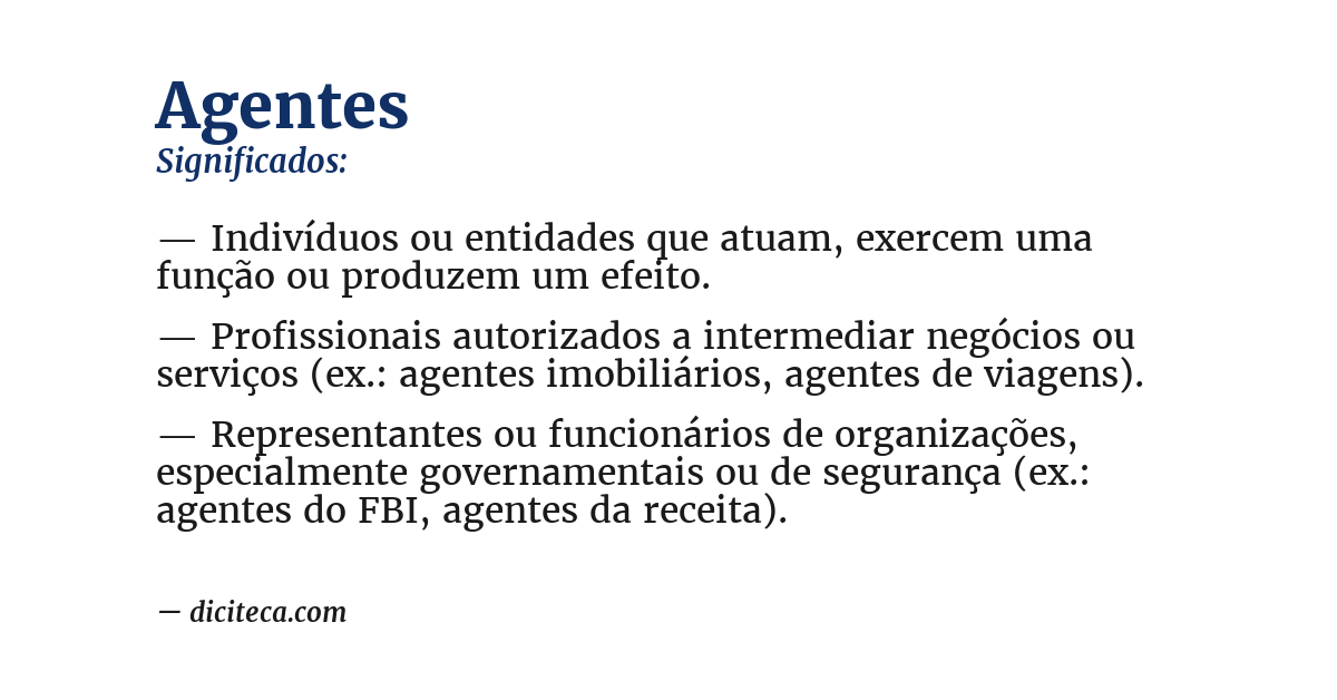 Significado de agentes