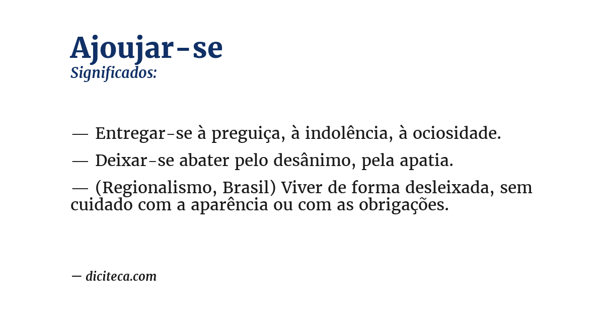 Significado de ajoujar-se