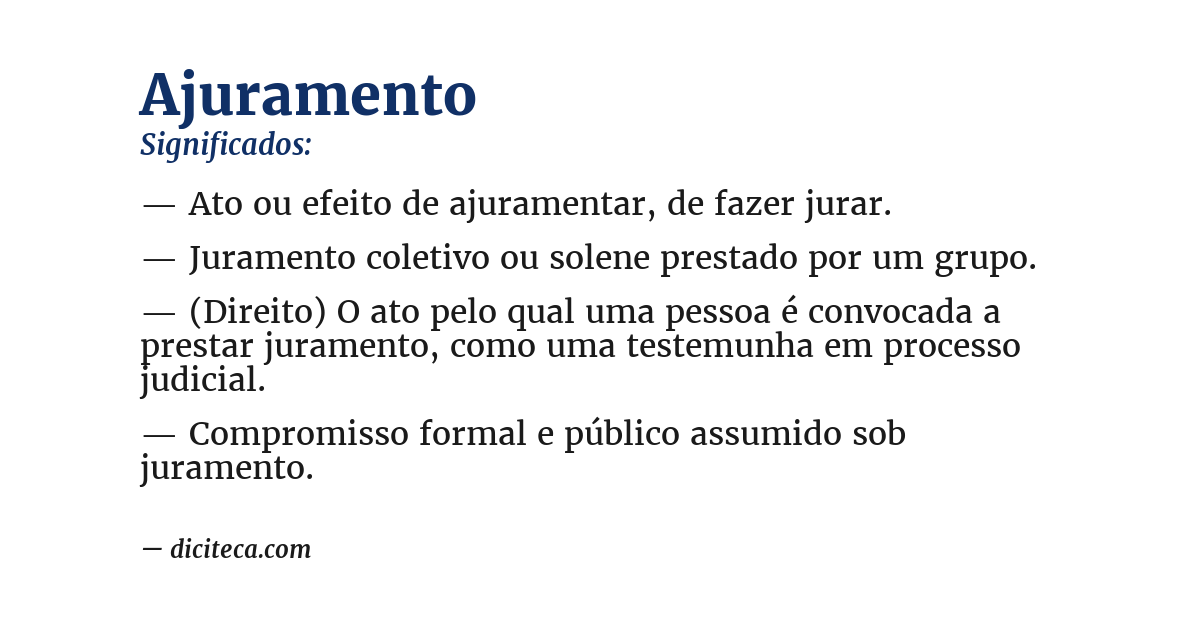 Significado de ajuramento