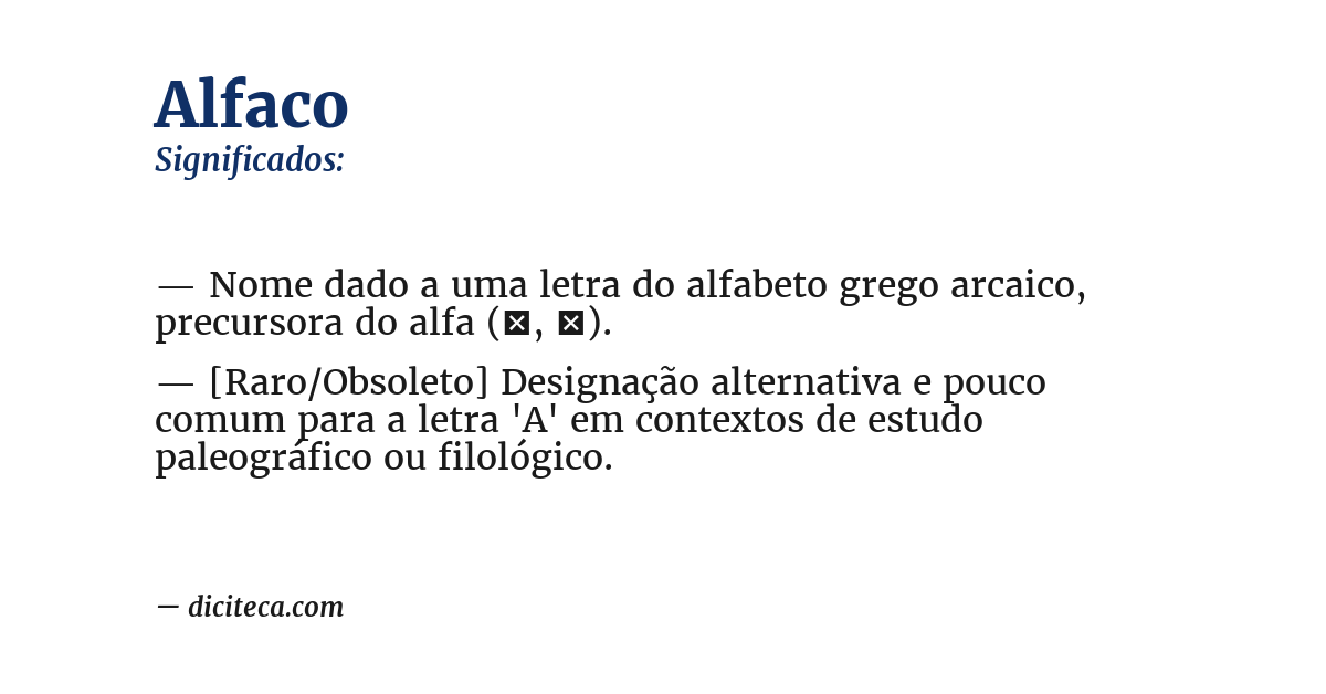 Significado de alfaco