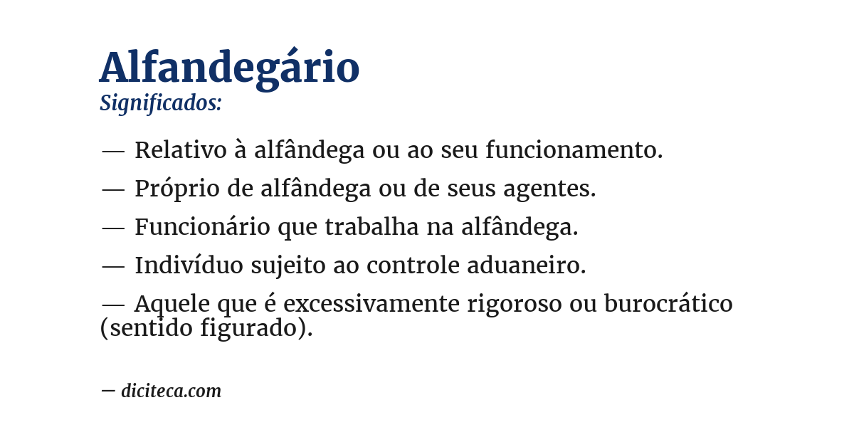 Significado de alfandegário