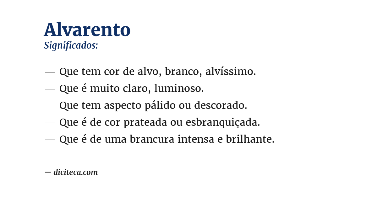 Significado de alvarento