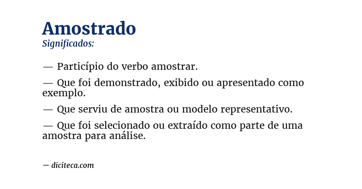 Significado de amostrado