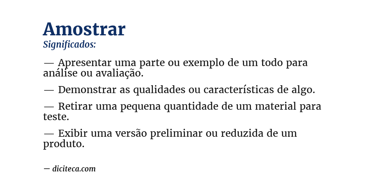Significado de amostrar