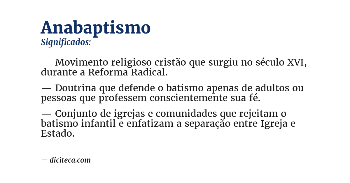 Significado de anabaptismo