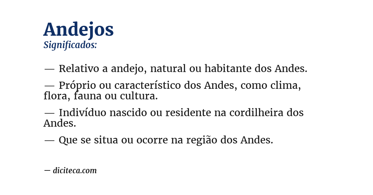 Significado de andejos