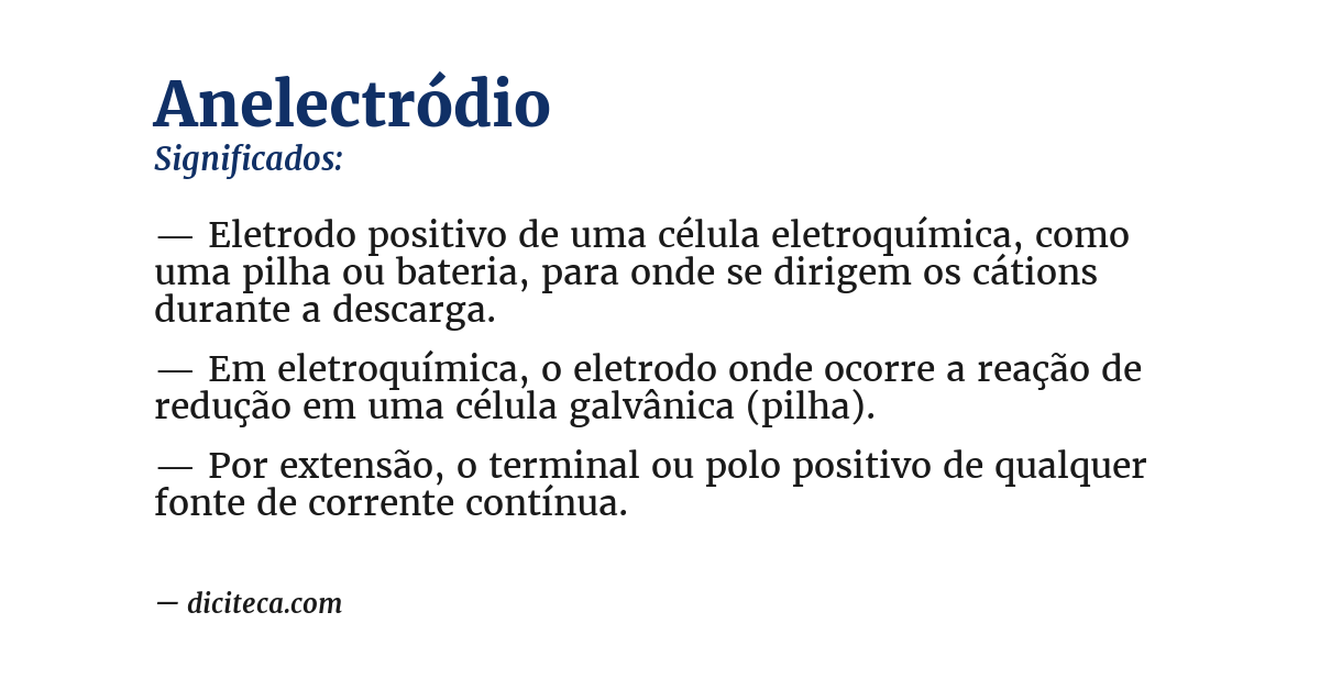 Significado de anelectródio