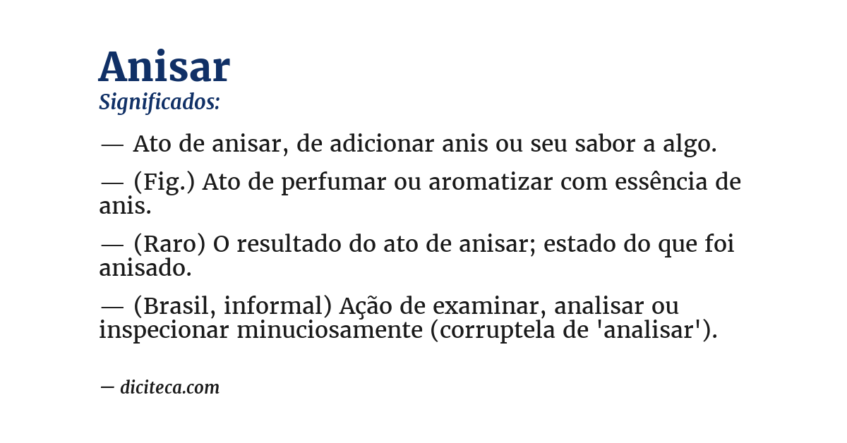 Significado de anisar