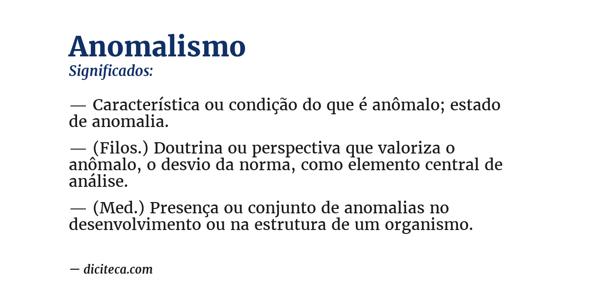 Significado de anomalismo