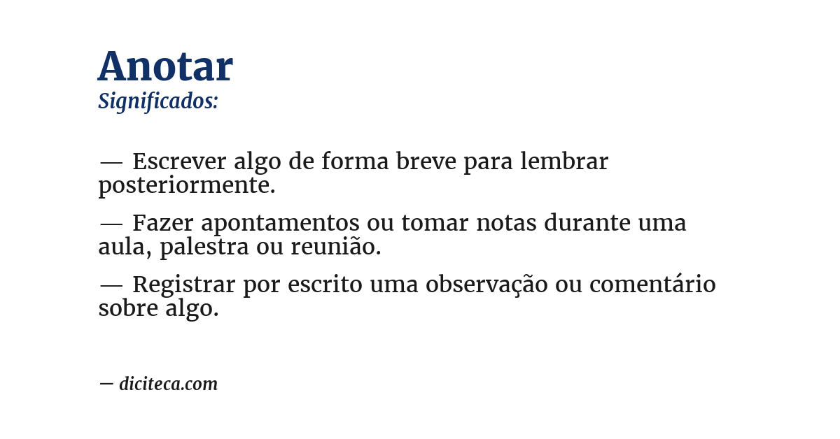 Significado de anotar
