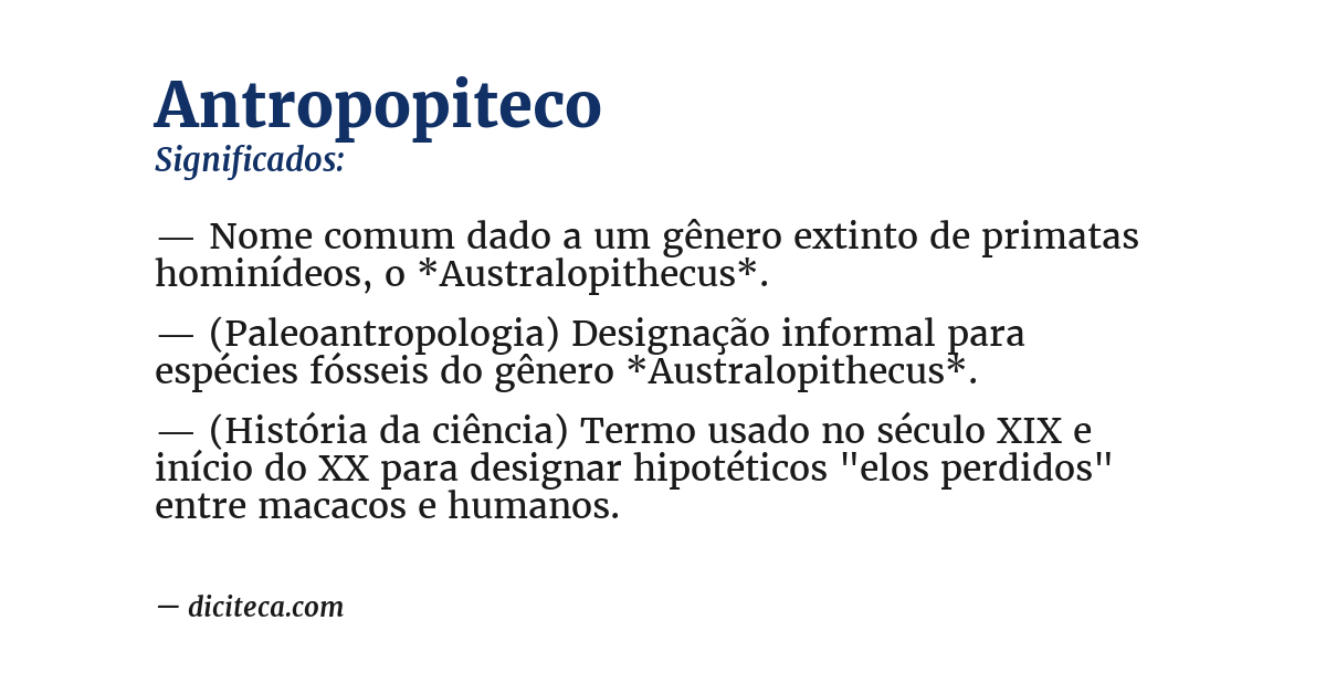 Significado de antropopiteco