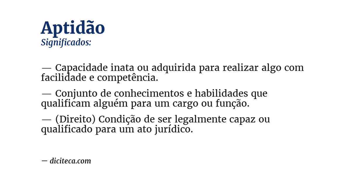 Significado de aptidão
