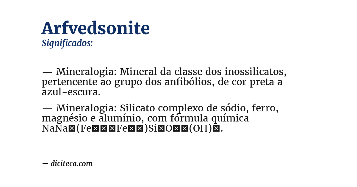 Significado de arfvedsonite