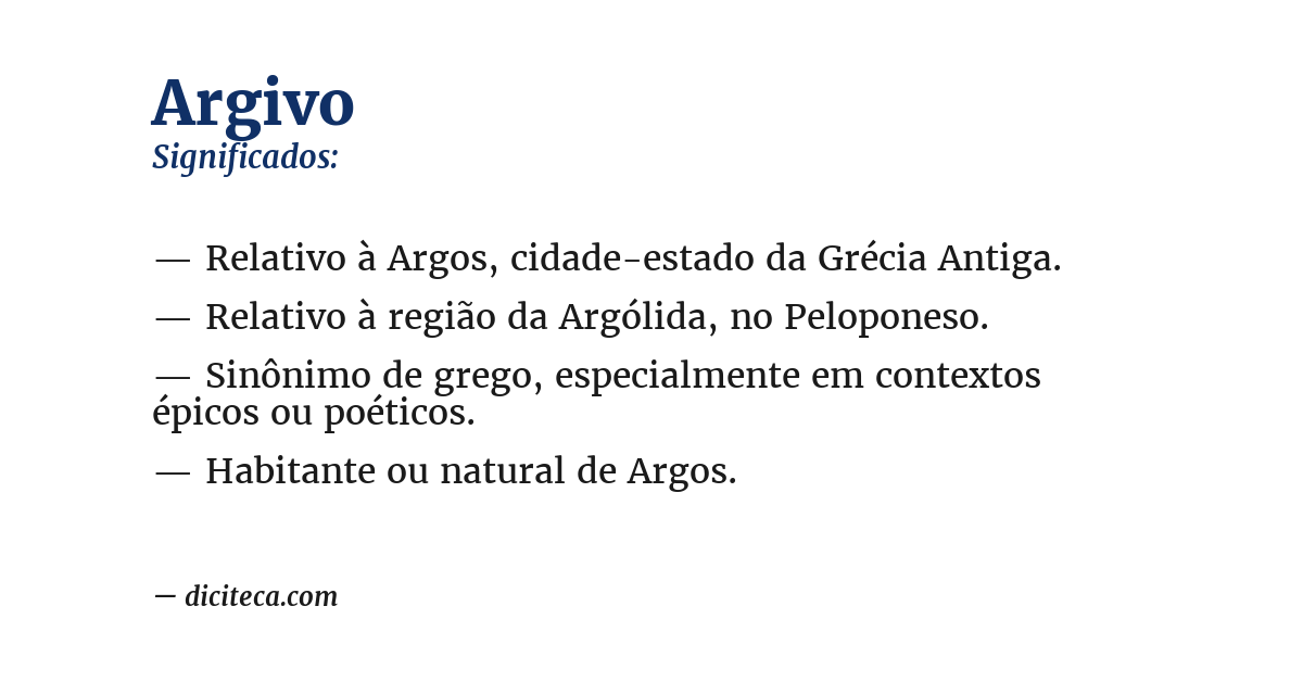 Significado de argivo