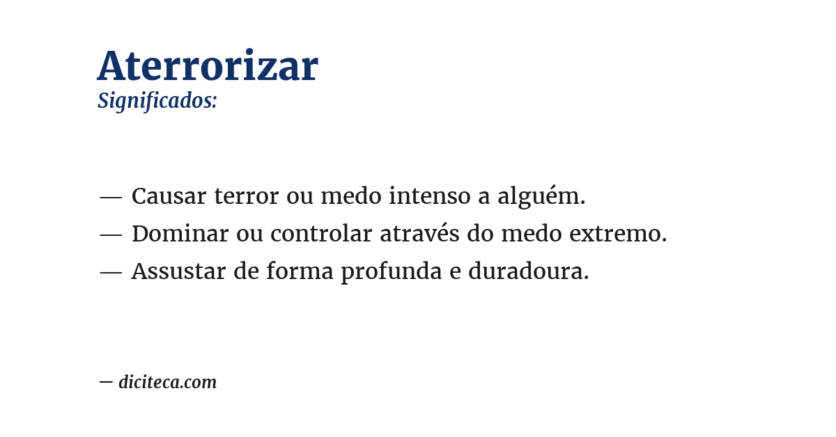 Significado de aterrorizar