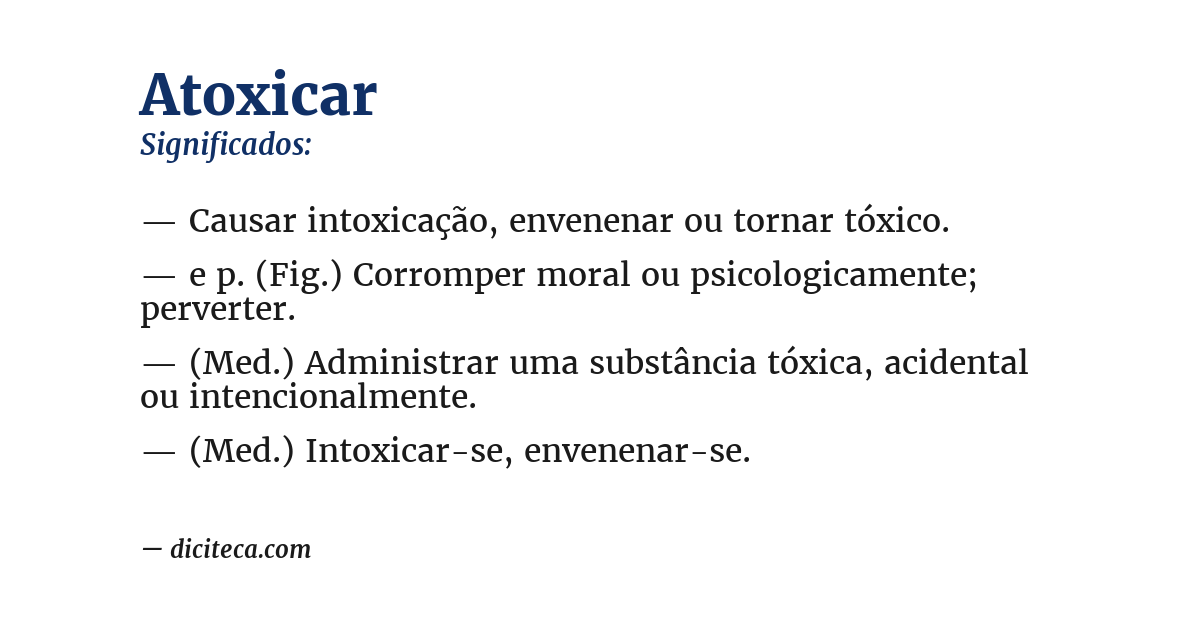 Significado de atoxicar