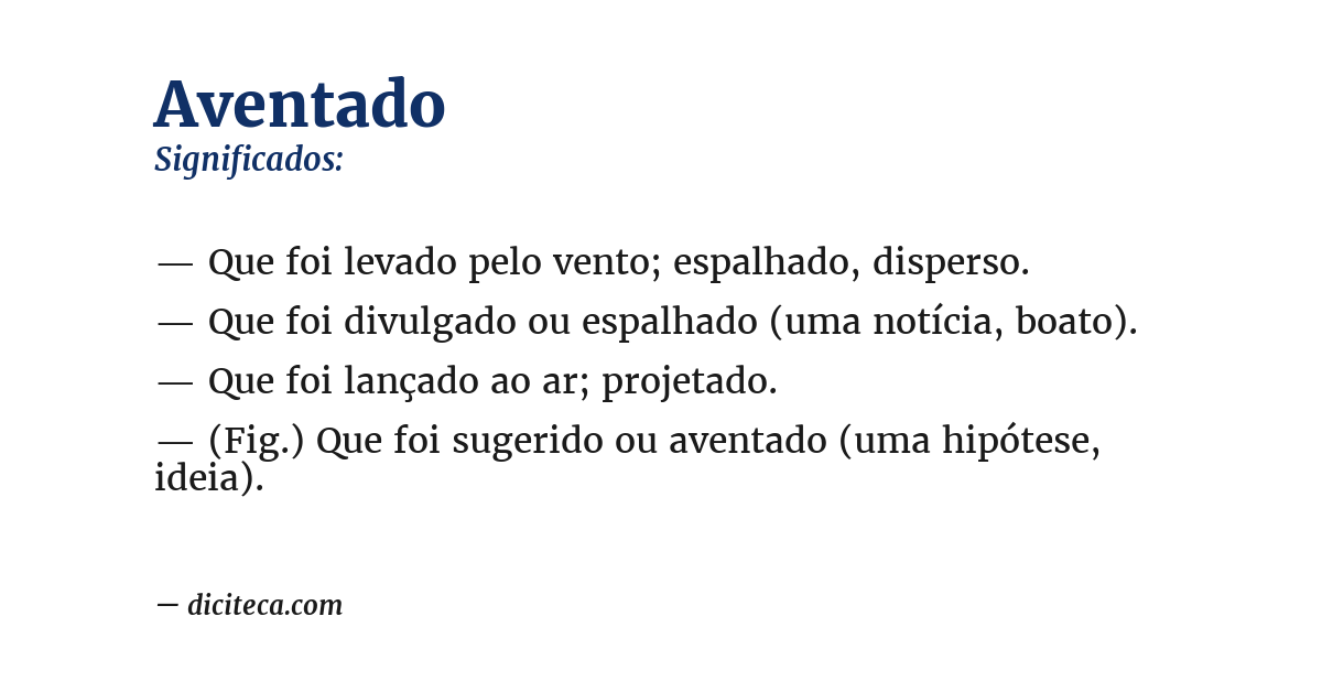 Significado de aventado