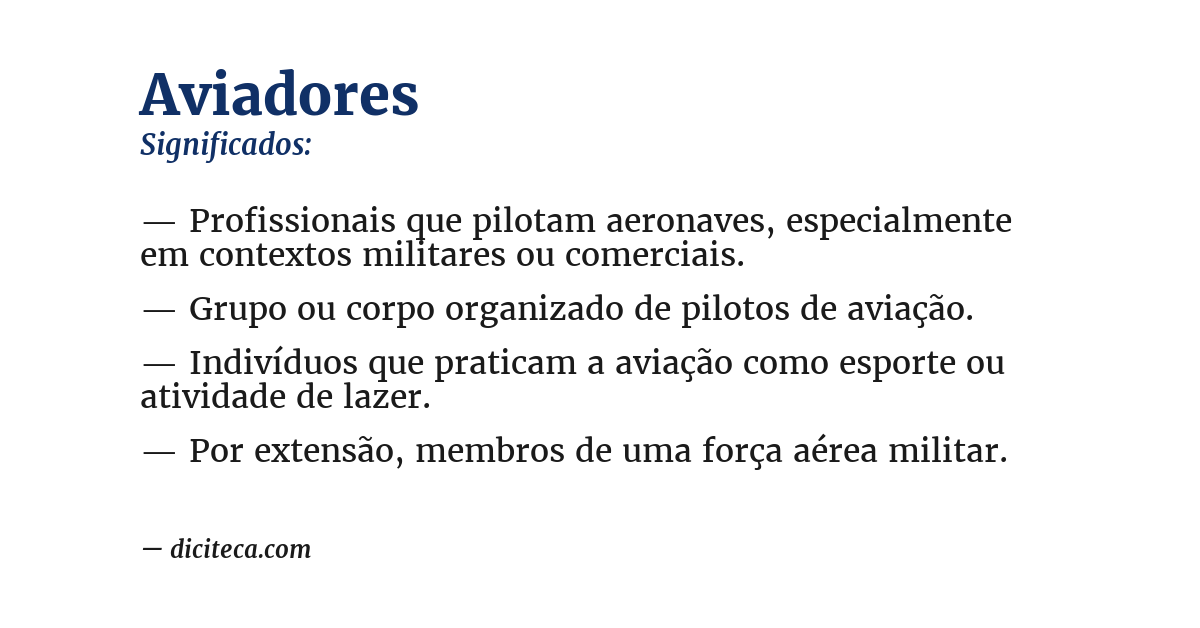 Significado de aviadores