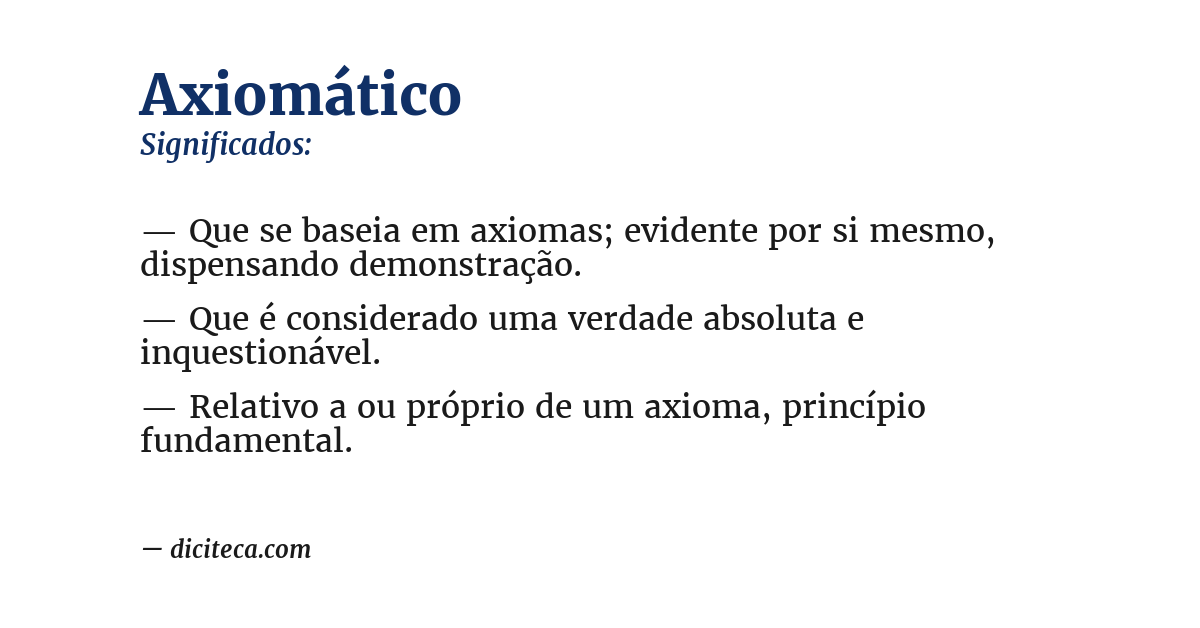 Significado de axiomático