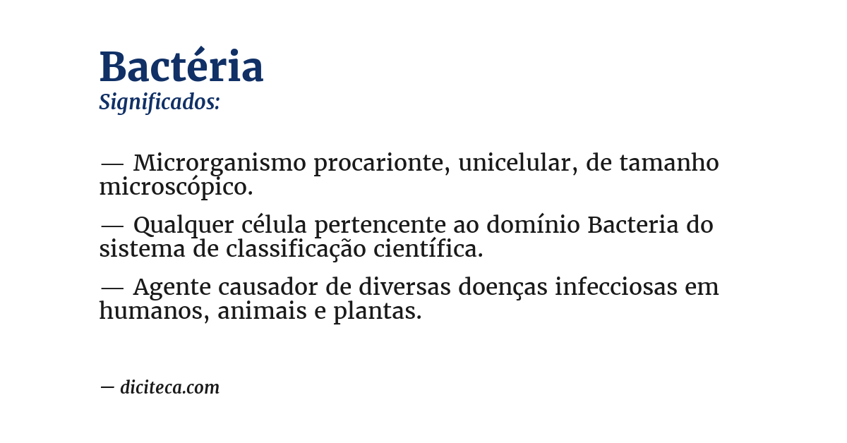 Significado de bactéria