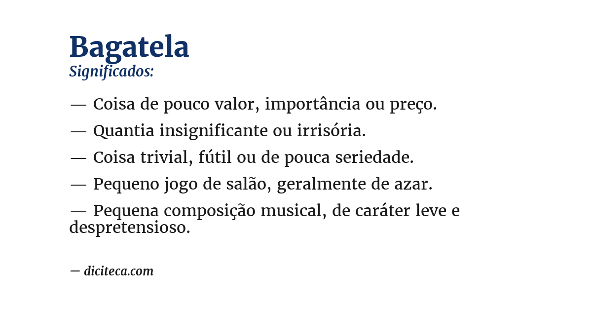 Significado de bagatela