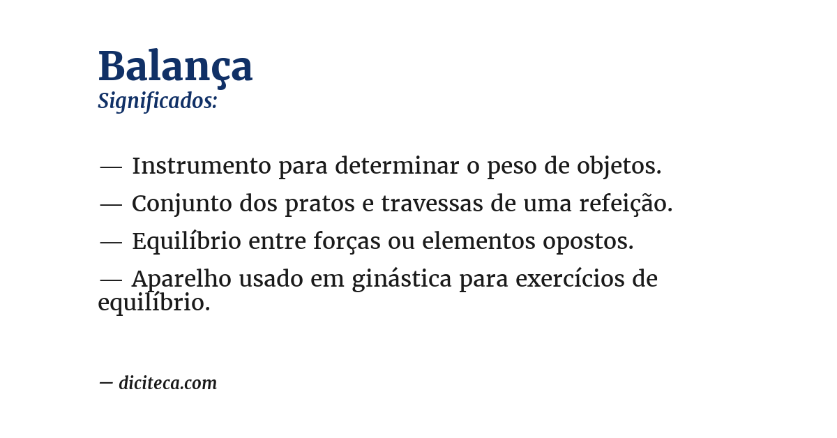 Significado de balança
