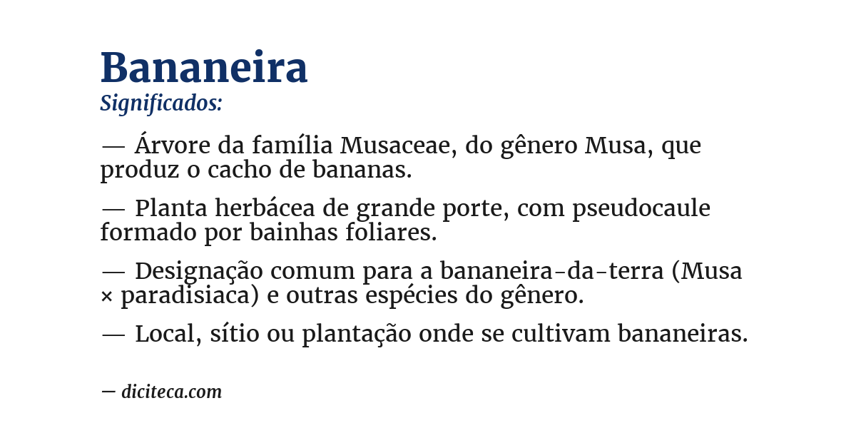 Significado de bananeira