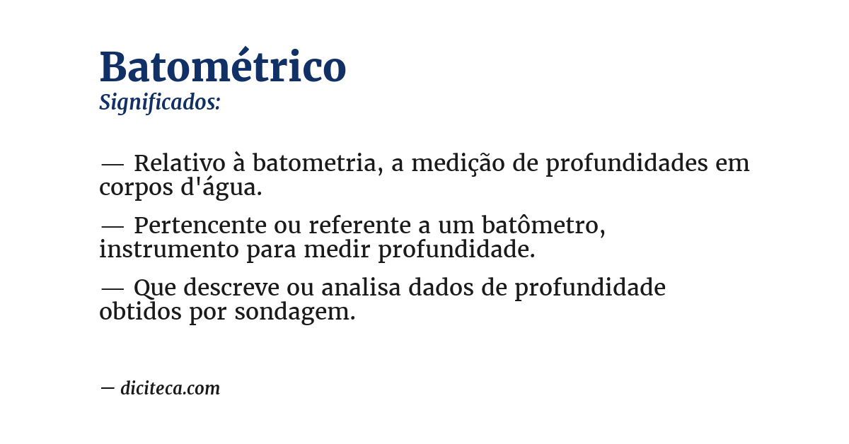 Significado de batométrico