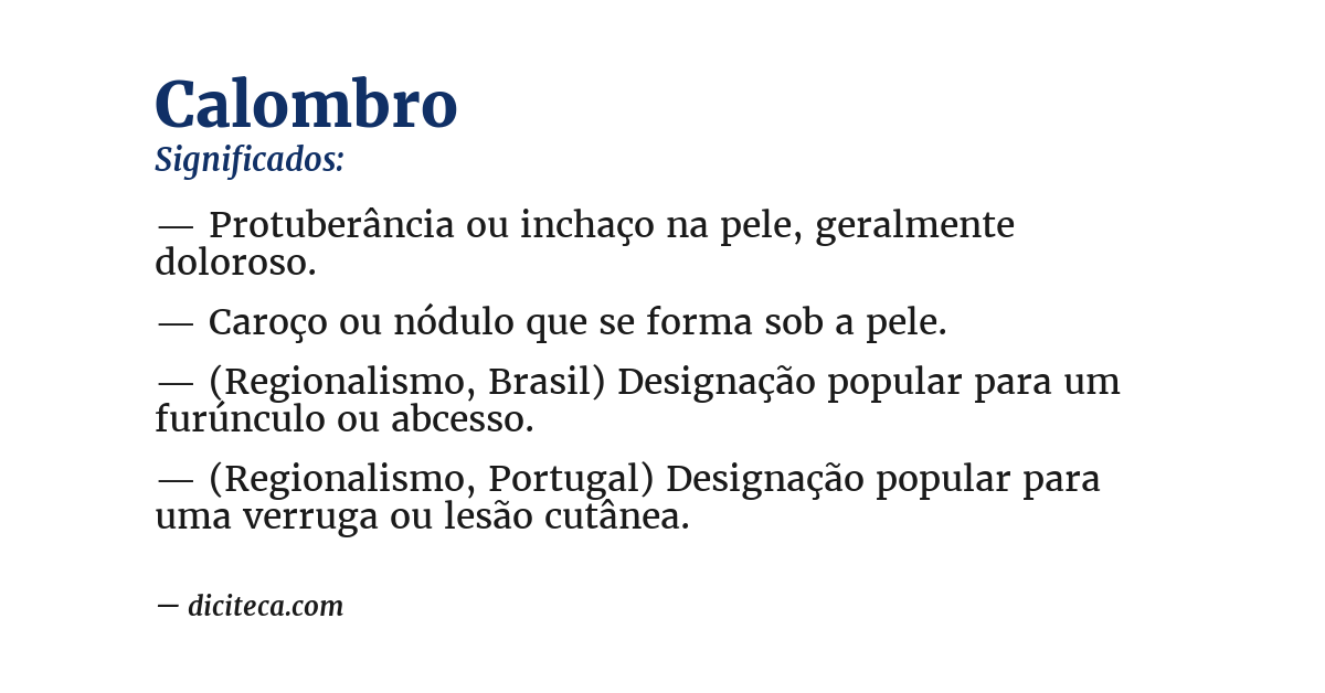 Significado de calombro