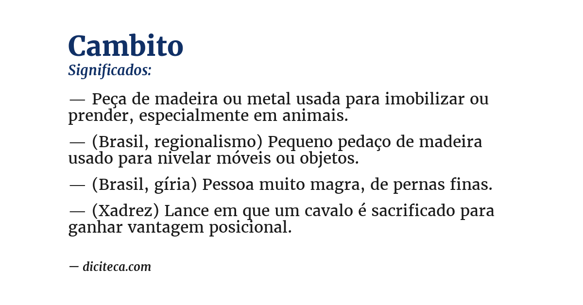 Significado de cambito