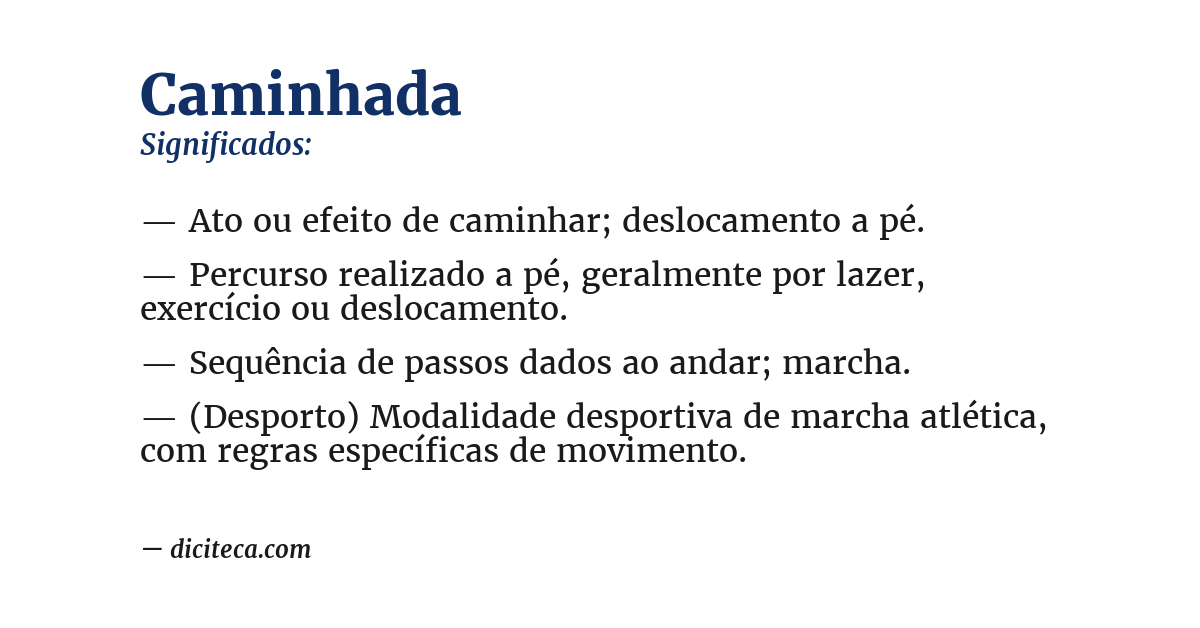 Significado de caminhada