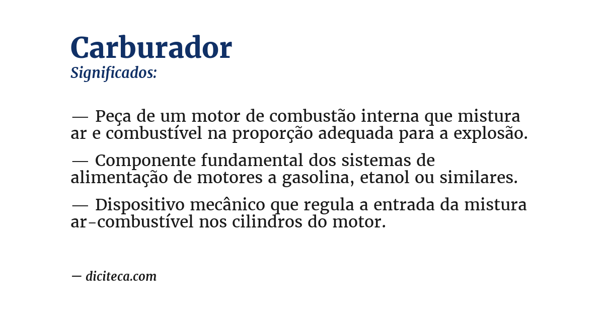 Significado de carburador
