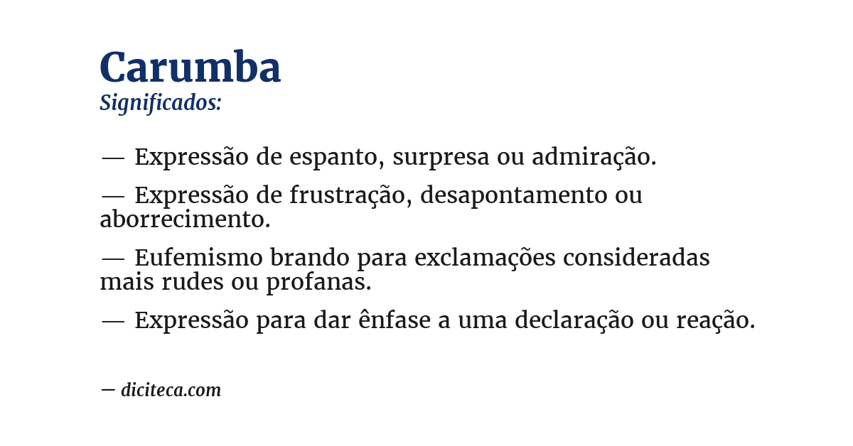 Significado de carumba