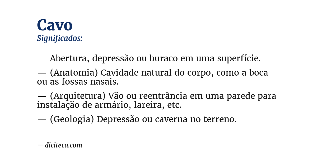 Significado de cavo