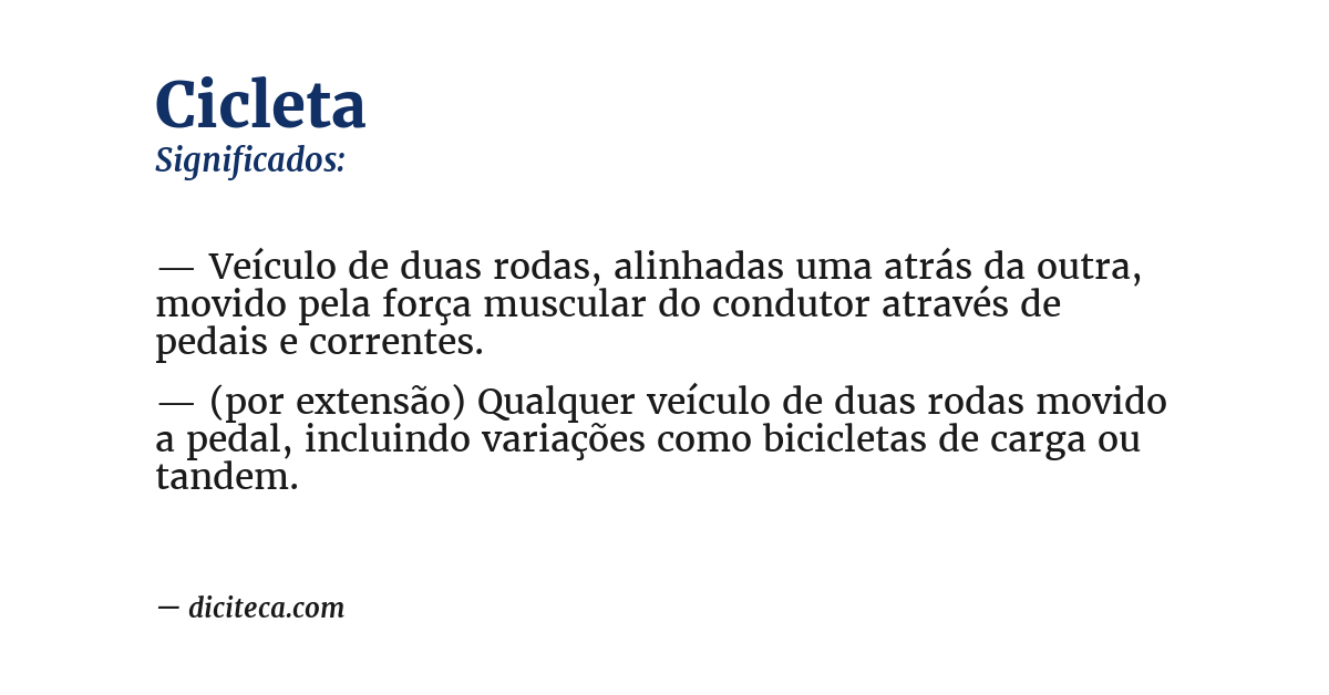 Significado de cicleta