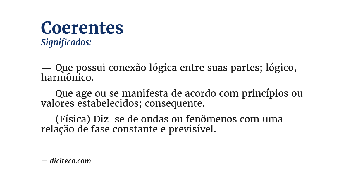 Significado de coerentes