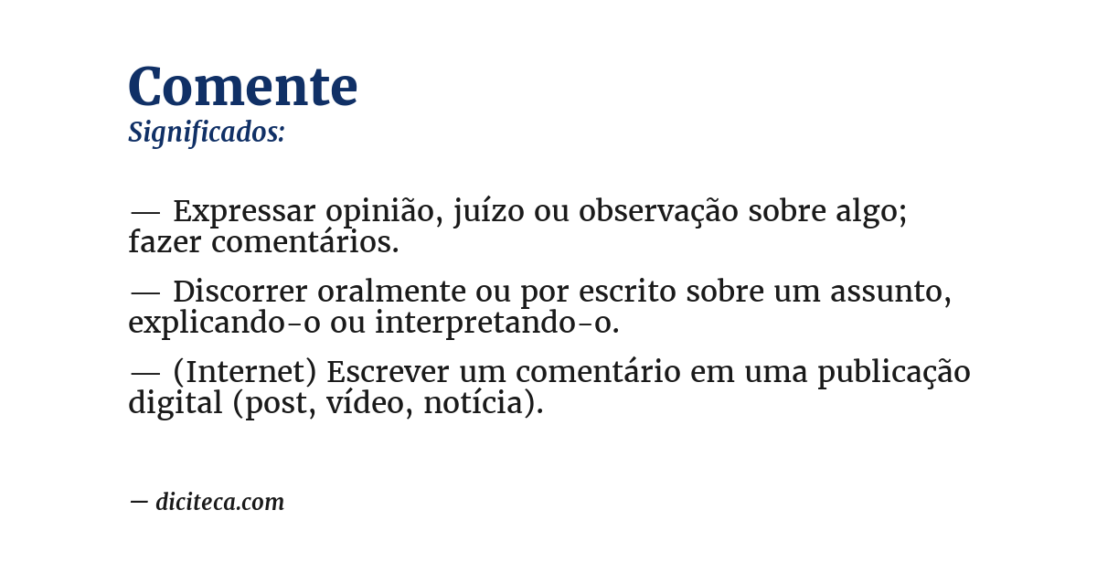 Significado de comente