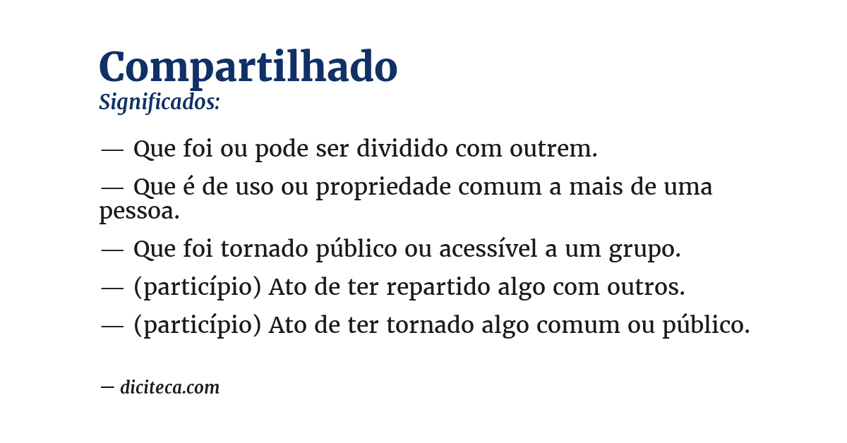 Significado de compartilhado