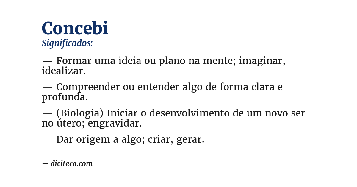 Significado de concebi