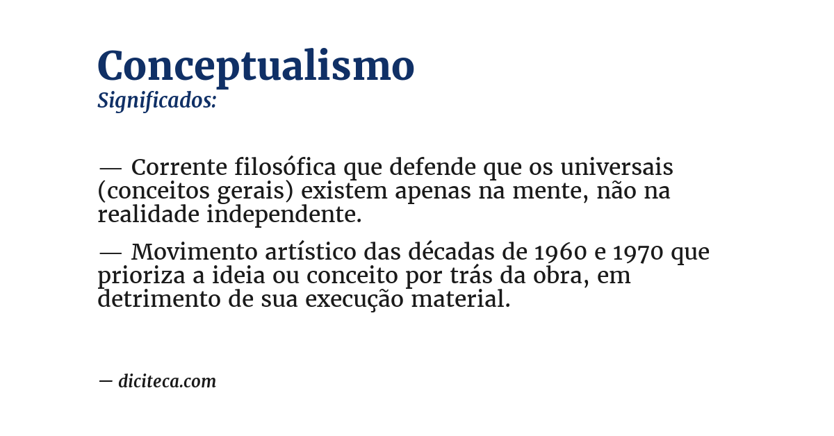 Significado de conceptualismo