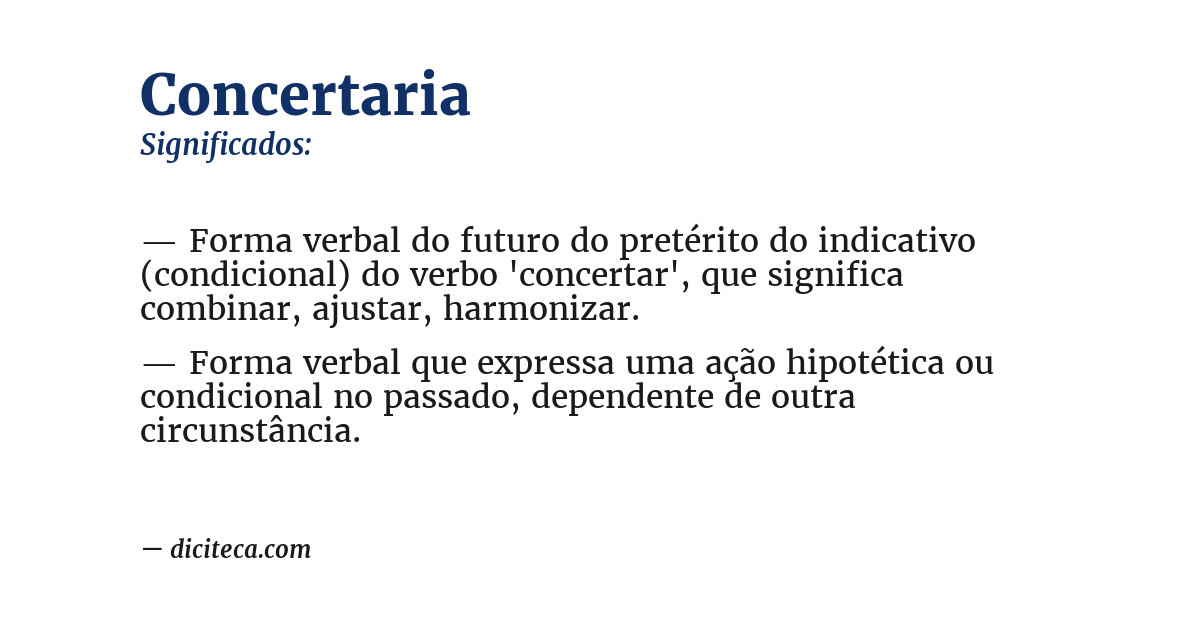 Significado de concertaria